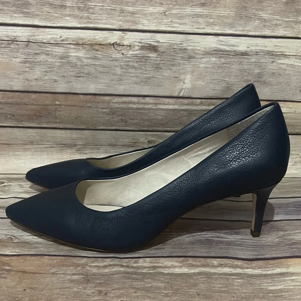 Louise Et Cie Jordyna Size 9.5 Navy Leather Pumps Heels - Picture 5 of 8